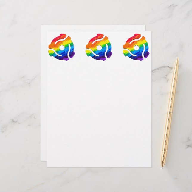 SlipperyJoe's plastic 45 RPM record adapter vibran Custom Letterhead (Front/Back In Situ)