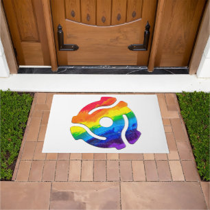 SlipperyJoe's plastic 45 RPM record adapter vibran Doormat