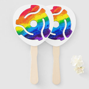 SlipperyJoe's plastic 45 RPM record adapter vibran Hand Fan