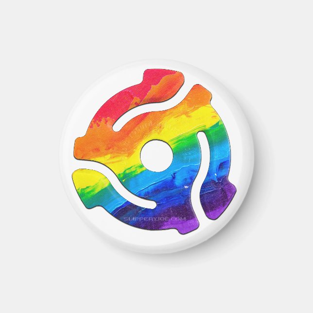 SlipperyJoe's plastic 45 RPM record adapter vibran Magnet (Front)