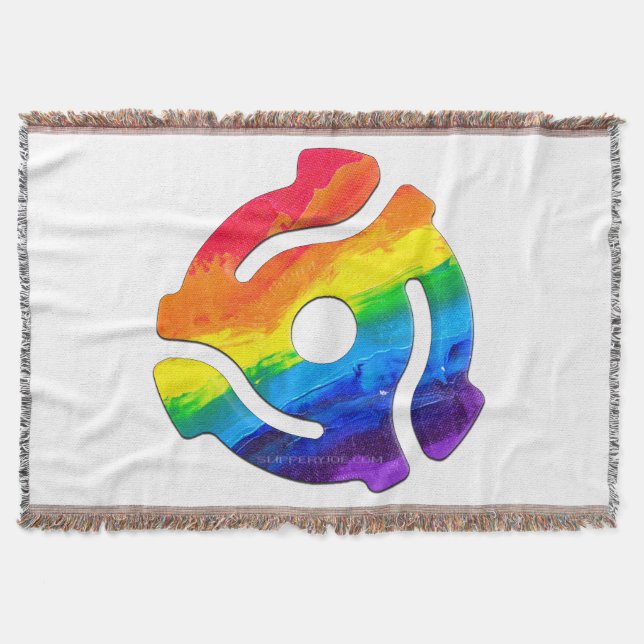 SlipperyJoe's plastic 45 RPM record adapter vibran Throw Blanket (Front)