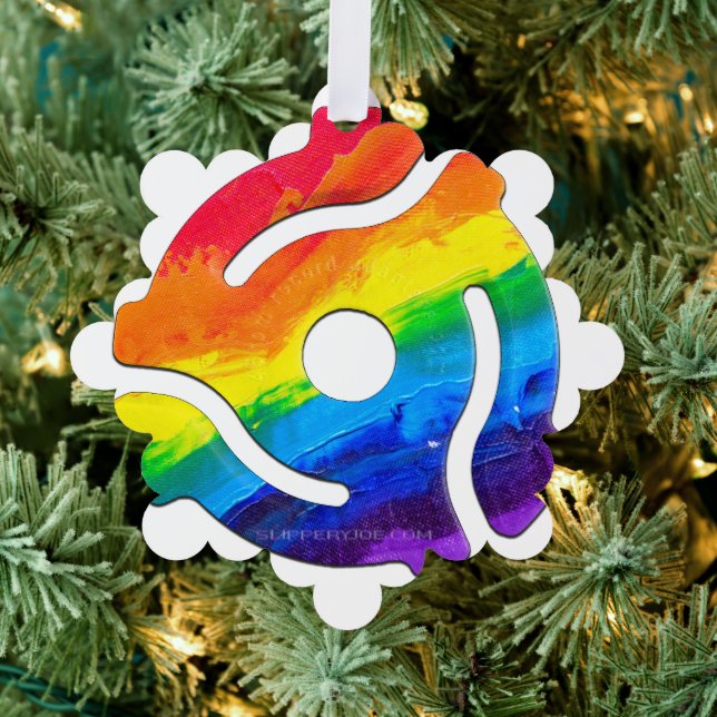 SlipperyJoe's plastic 45 RPM record adapter vibran Tree Decoration Card (Insitu (Tree))