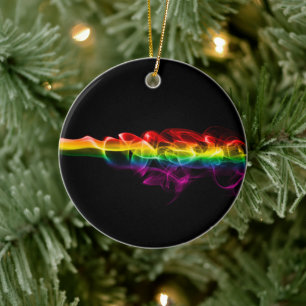SlipperyJoe's plume of rainbow energy vapour caugh Ceramic Ornament