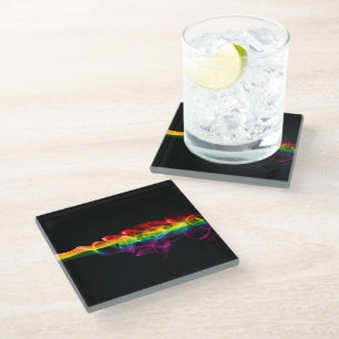 SlipperyJoe's plume of rainbow energy vapour caugh Glass Coaster
