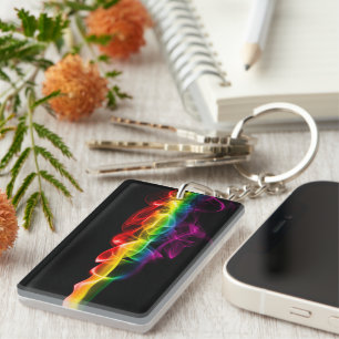 SlipperyJoe's plume of rainbow energy vapour caugh Key Ring
