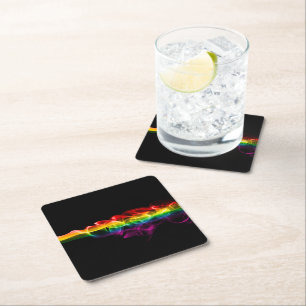 SlipperyJoe's plume of rainbow energy vapour caugh Square Paper Coaster