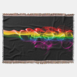 SlipperyJoe's plume of rainbow energy vapour caugh Throw Blanket