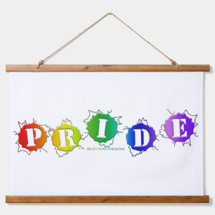 SlipperyJoe's pride colours word three-dimensional Hanging Tapestry