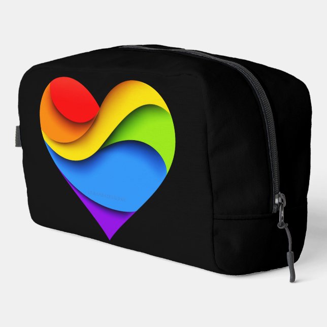 SlipperyJoe's pride heart curves shape 3-D three-d Dopp Kit (Right Corner)