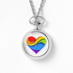 SlipperyJoe's pride heart curves shape 3-D three-d Watch