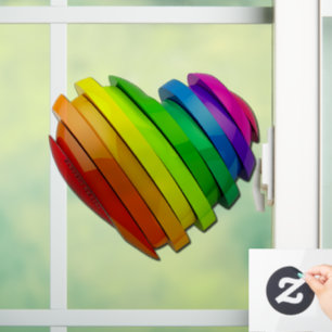 SlipperyJoe's pride heart shape multiple horizonta