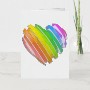 SlipperyJoe's pride heart shape multiple horizonta Foil Greeting Card