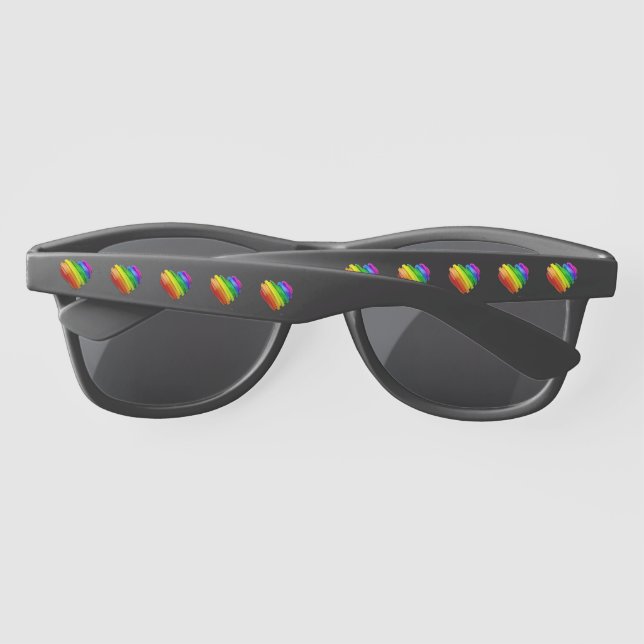SlipperyJoe's pride heart shape multiple horizonta Sunglasses (Back)