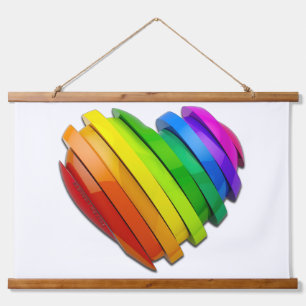 SlipperyJoe's pride heart slices shaped glossy shi Hanging Tapestry