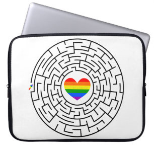 SlipperyJoe's pride maze heart arrow puzzle labyri Laptop Sleeve