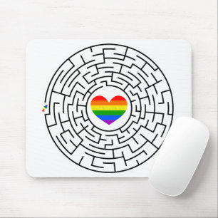 SlipperyJoe's pride maze heart arrow puzzle labyri Mouse Pad