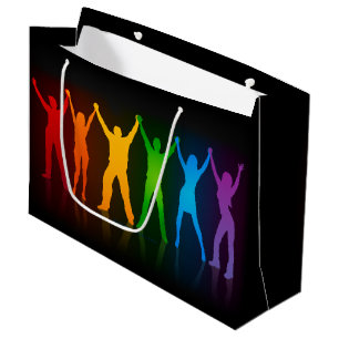 SlipperyJoe's pride people hands silhouette colorf Large Gift Bag