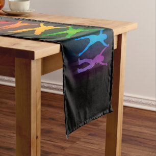 SlipperyJoe's pride people hands silhouette colorf Short Table Runner