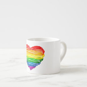 SlipperyJoe's pride scribbled heart shape drawing  Espresso Cup