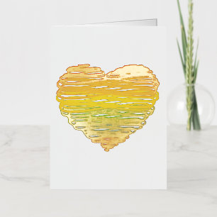 SlipperyJoe's pride scribbled heart shape drawing Foil Greeting Card