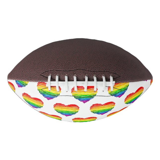 SlipperyJoe's pride scribbled heart shape drawing  Football (Front)