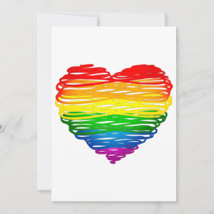 SlipperyJoe's pride scribbled heart shape drawing  Holiday Card