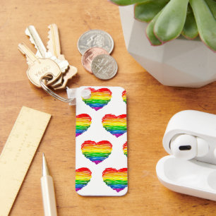 SlipperyJoe's pride scribbled heart shape drawing  Key Ring