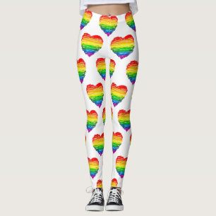 SlipperyJoe's pride scribbled heart shape drawing  Leggings