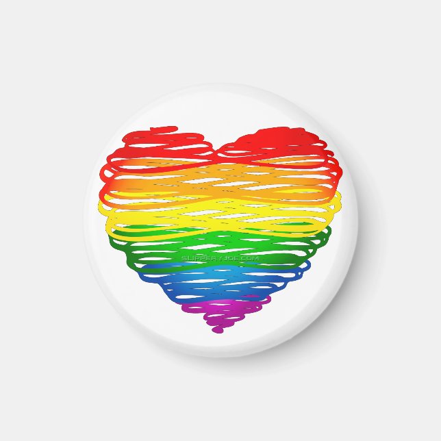 SlipperyJoe's pride scribbled heart shape drawing  Magnet (Front)