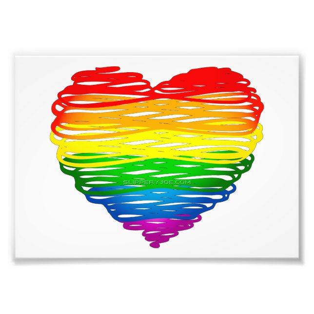 SlipperyJoe's pride scribbled heart shape drawing  Photo Print (Front)