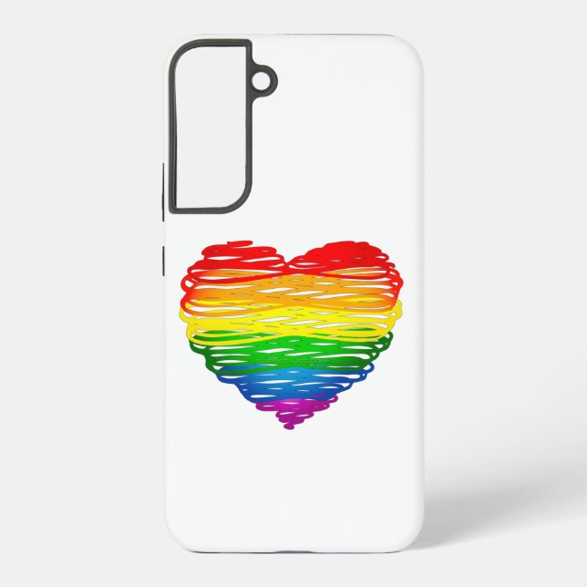 SlipperyJoe's pride scribbled heart shape drawing  Samsung Galaxy S22+ Case (Back)