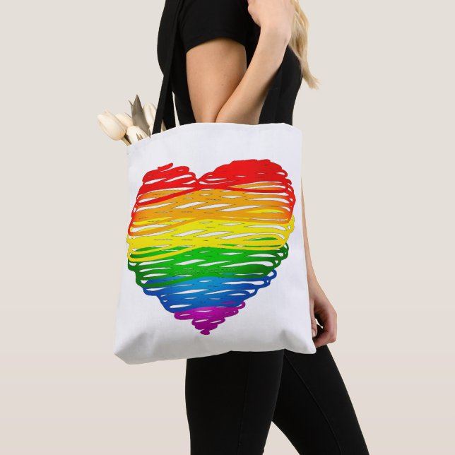 SlipperyJoe's pride scribbled heart shape drawing  Tote Bag (Close Up)