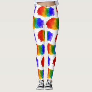 SlipperyJoe's pride splatter rainbow colours vibra Leggings