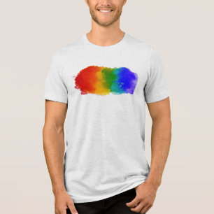 SlipperyJoe's pride splatter rainbow colours vibra Tri-Blend Shirt