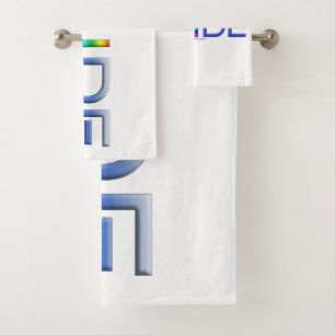 SlipperyJoe's pride word metallic letters radiates Bath Towel Set