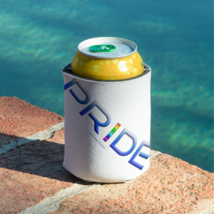 SlipperyJoe's pride word metallic letters radiates Can Cooler