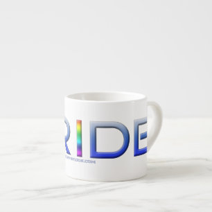 SlipperyJoe's pride word metallic letters radiates Espresso Cup
