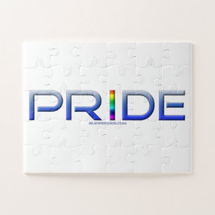 SlipperyJoe's pride word metallic letters radiates Jigsaw Puzzle