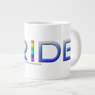 SlipperyJoe's pride word metallic letters radiates Large Coffee Mug