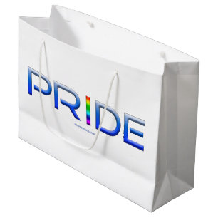 SlipperyJoe's pride word metallic letters radiates Large Gift Bag