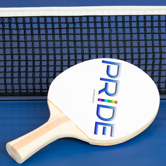 SlipperyJoe's pride word metallic letters radiates Ping Pong Paddle (Insitu)