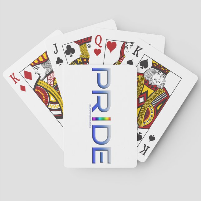 SlipperyJoe's pride word metallic letters radiates Playing Cards (Back)