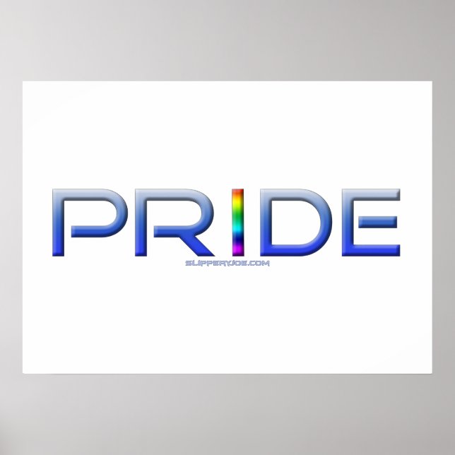 SlipperyJoe's pride word metallic letters radiates Poster (Front)
