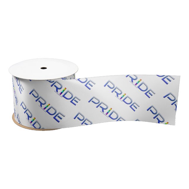 SlipperyJoe's pride word metallic letters radiates Satin Ribbon (Spool)