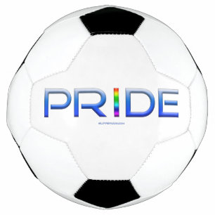 SlipperyJoe's pride word metallic letters radiates Soccer Ball