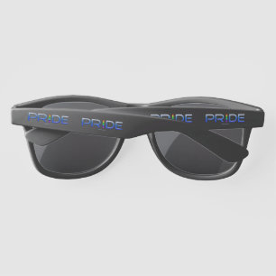 SlipperyJoe's pride word metallic letters radiates Sunglasses