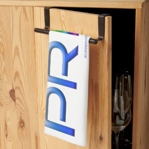 SlipperyJoe's pride word metallic letters radiates Tea Towel