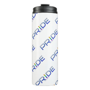 SlipperyJoe's pride word metallic letters radiates Thermal Tumbler