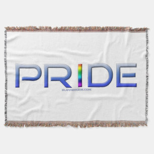 SlipperyJoe's pride word metallic letters radiates Throw Blanket