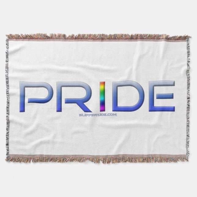 SlipperyJoe's pride word metallic letters radiates Throw Blanket (Front)